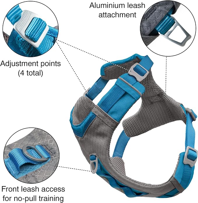 Kurgo Journey Air Dog Harness, Coral, Medium | Padded Chest, Ripstop Outer & Breathable Mesh, Back Assist Handle, Rust-Free Aluminum Hardware, Reflective Trim - Image 2