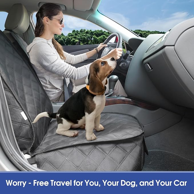 ALLANSING Front Seat Cover for Dogs with Side Flaps, Heavy Duty 900D Waterproof Seat Protector, Protects from Dirt & Scratches, for Pets & Daily Use, Fits Cars SUV Trucks Minivans (2-Pack) - Image 4