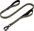 GEIT 2 Padded Handles Heavy Duty Dog Leash for Small Medium and Large Dogs | 4/5/6FT Reflective Dog Leashes with Aluminum Quick Release/Locking Tactical Frog Clip,Comfortable Traffic Handle by GEIT