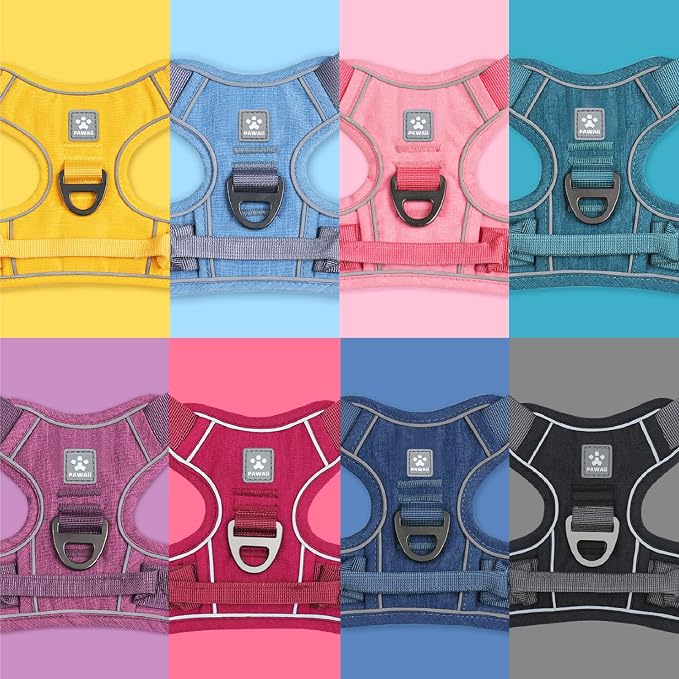 Pawaii No Pull Dog Harness with Pet ID Tag, Reflective Vest | Built for safer walks with a QR Pet ID Tag, front no pull clip, reflective trim, control handle and breathable mesh lining - Image 8
