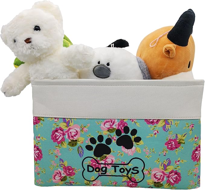Collapsible Dog Toy Basket Foldable Dog Toy Box Bin for Pet Chew Toys Accessory - Image 2