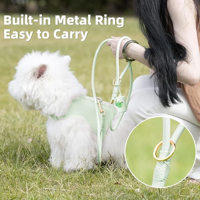 5FT Dog Leash 5/16 inch Puppy Cat Rope Lead | Light Green, with Anti-tangle Swivel Clip, Comfortable Non-slip Grip Handle, Ideal for Daily Walks, for Small Medium Dogs - Image 5