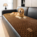 Couch Covers for Dogs Washable, Velvet Dog Couch Cover Protector, Fuzzy Plush Pet Sofa Cover for 3 Cushion Couch, Sofa Covers for Pets(1PC,Dark Brown,27.6"x82.7",3 Seater Sofa Pad Cover) by PJLZJFBY