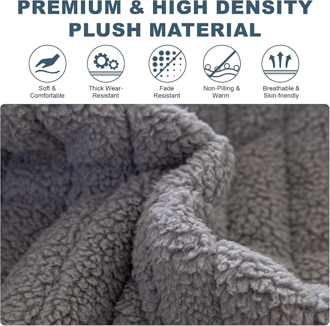 OTOB Couch Covers for Sofa Pet Friendly, Washable & Non Slip Fuzzy Dog Couch Cover Sofa Slipcovers Love Seat, Soft Plush Cozy Furniture Protector Cushion Mat, All Seasons (Light Gray, 27.6" x 59.1") - Image 3