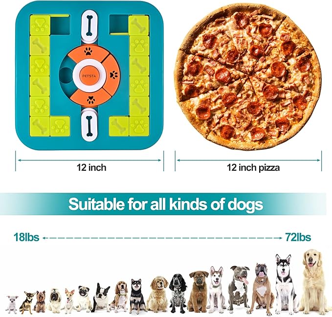 Dog Puzzle Toys, Treat Dispensing Dog Enrichment Toys for IQ Training and Brain Stimulation, Interactive Mentally Stimulating Toys as Gifts for Puppies, Cats, Dogs (M-Level 3) - Image 2