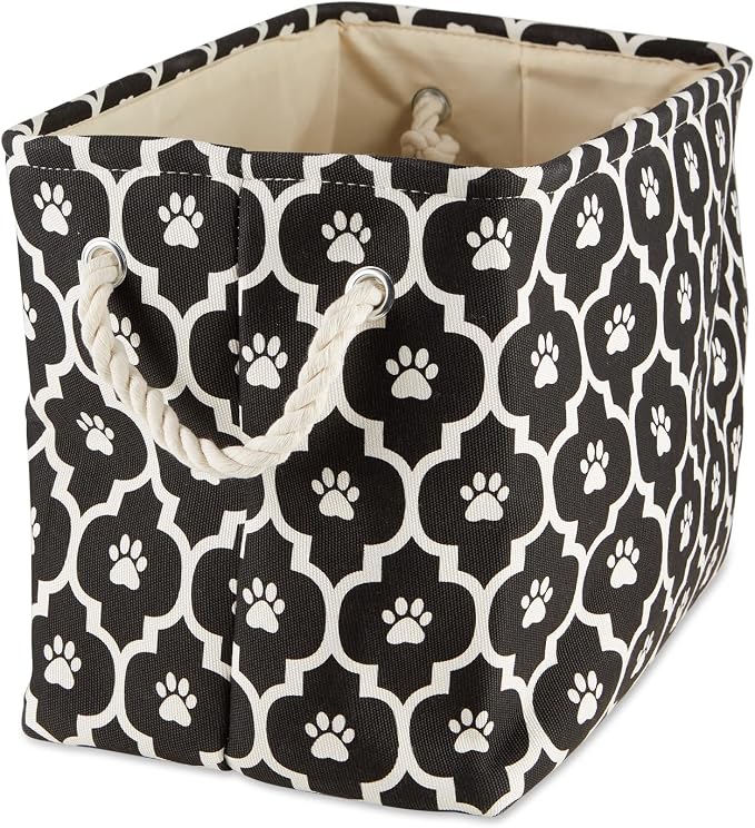 Bone Dry 6192 Pet Storage Collection Lattice Paw Print, Medium Rectangle, Black by BoneDry