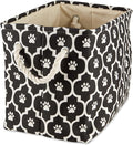 Bone Dry Pet Storage Collection Lattice Paw Print, Black, Small Rectangle by BoneDry