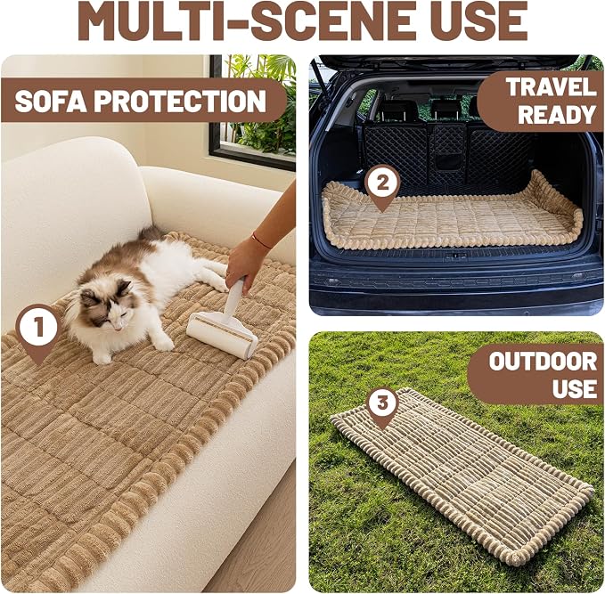 Dog Car Seat Waterproof Bed Cover Back Seat Brown 23.6”x51” | Nonslip Soft Comfortabl Pet Bed Mat Car Blanket for Travel Backseat Extender Seat Covers Dog Bed for Cars Trucks and SUVs - Image 7