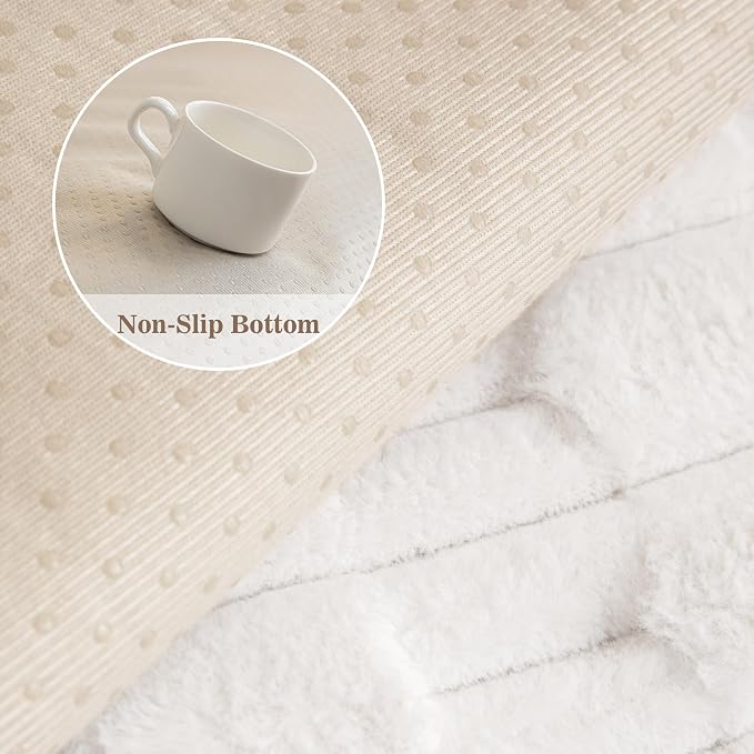 MYSKY HOME 100% Waterproof Couch Cover for Dogs, Plush Pet Couch Covers for Sofa Washable, Couch Covers for 3 Cushion Sofa Pet Friendly, Non-Slip Durable Sofa Cover Slipcover Protector, Cream, 35"x71" - Image 5