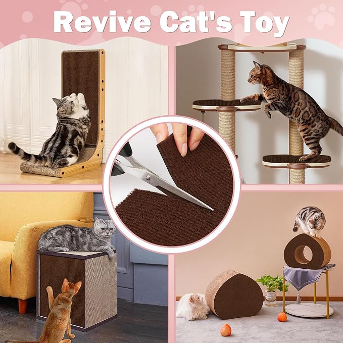 ENONCI 23.6x15.8 Cat Scratcher Mat, Self-Adhesive Cat Scratch Furniture Protector - Image 4