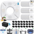 50 Pcs Cat Water Fountain Filters for Veken 95oz 67oz 135oz Pet Fountain | Dog Water Fountain Automatic Dog Water Dispenser 25 Pcs Pet Fountain Filter Replacement & 25 Pcs Pre-Filter Sponges by Beckacher