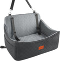 Wooaidagg Dog Car Seat for Medium & Large Dogs Up to 55lbs, Memory Foam Cushion, Washable Cover, Safety Straps & Non-Slip Base(Black/Grey,Large) by WOOAIDAGG