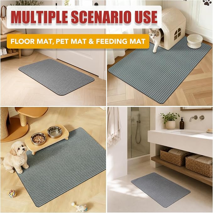 Cat Litter Mat, 17 x 23 in – Non-Slip, Cut-to-Fit | Soft honeycomb surface traps litter; non-slip backing grips smooth floors; trims to fit boxes, crates, and feeding areas - Image 6