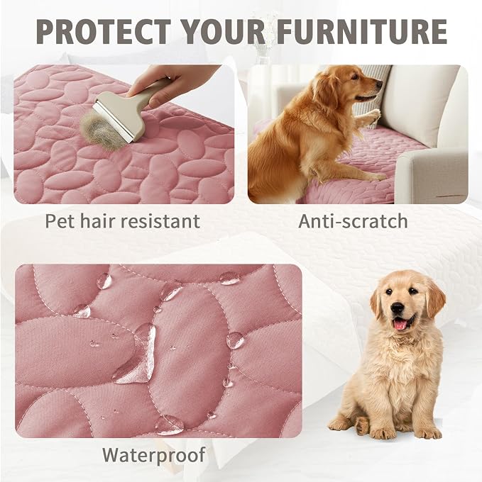 Ameritex Waterproof Pet Bed Cover Anti-Slip Dog Bed Blanket for Sofa and Furniture Waterproof New Pattern Design (Pink, 30x80 Inch (Pack of 1)) - Image 2