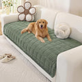 OstepDecor Couch Cover for Dogs, Washable Non Slip Sofa Cover for Pets | Soft Couch Covers for Sofa, Loveseat and Sectional, Furniture Protector Against Pet Hair & Dirt (35.4" x 82.7", Moss Green) by OstepDecor
