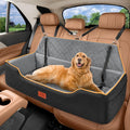 XIEEAOZEE Large Dog Car Seat for Pets Under 100 lbs, Backseat Dog Car Bed | Washable Pet Booster Seat for 2 Medium Dogs, Pet Travel Seat with Storage Pockets, Safety Belts by XIEEAOZEE