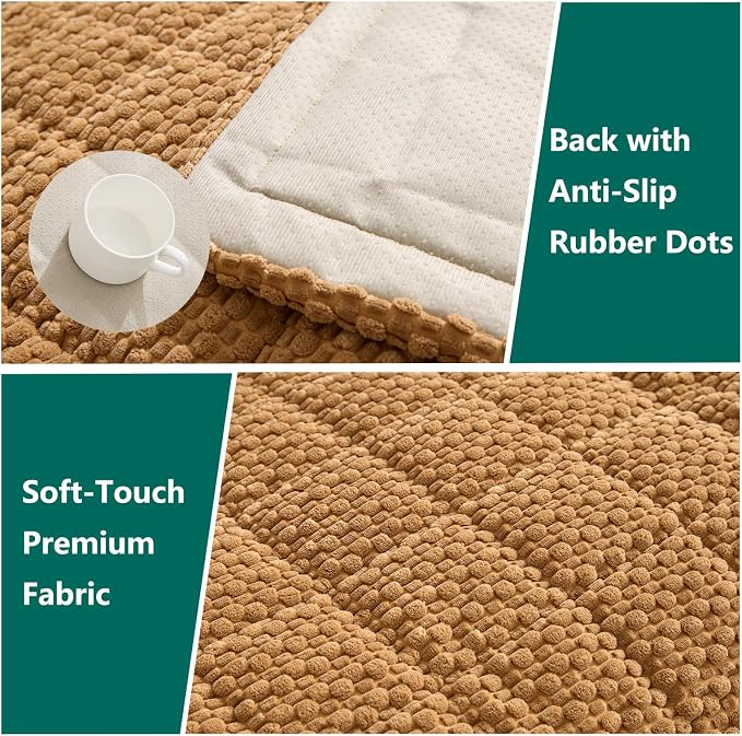 Waterproof Sofa Covers for Pets, Non Slip Fuzzy Couch Cover, Dog Furniture Bed Protector, Soft Plush Sofa Slipcover (Brown, 29"x83") - Image 5