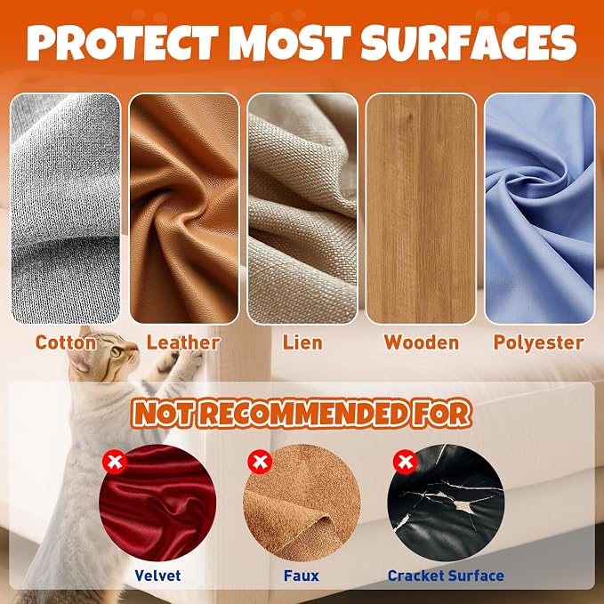 17Pack- Anti Cat Scratch Furniture Protector, Clear Couch Protector - Image 3