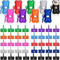 80 Pcs Dog Poop Bag Dispenser with Disposal Dog Waste Bags Bulk Dispensers Puppy Dog Poop Bag Holder with Clips for Doggy, 9 Colors (Bone Shape) by PerKoop