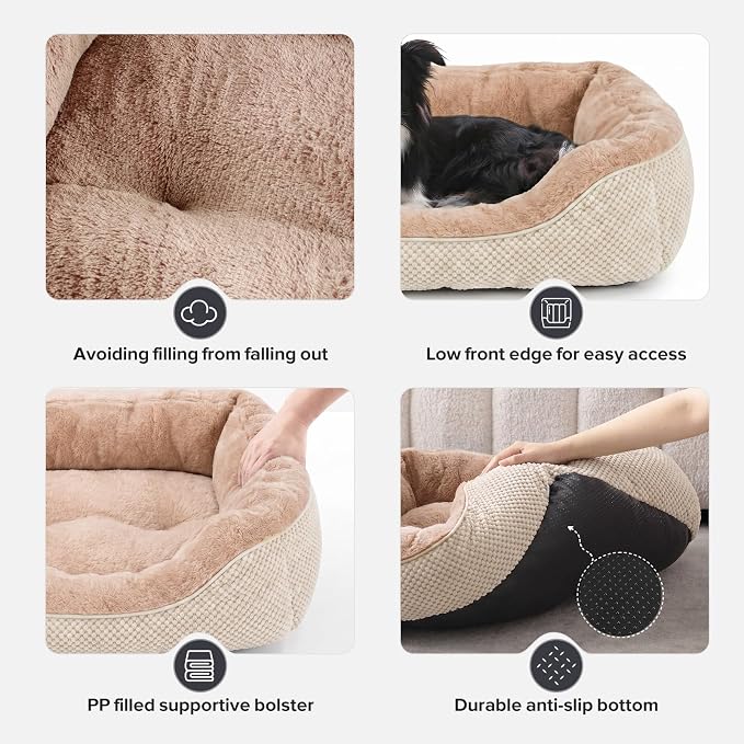 Dog Bed Medium Size, Orthopedic Warming Soft Calming Sleeping Durable with Anti-Slip Bottom - Image 6