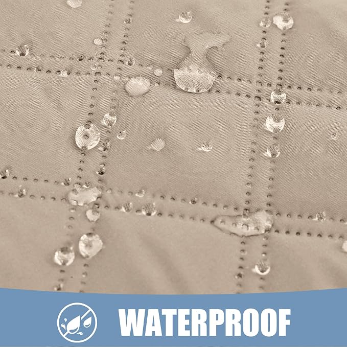 Smiry Waterproof Reversible Pet Couch Covers for Dogs | Pet Friendly, Soft Fabric, Washable Sofa Furniture Protector for Dogs Cat Kids, Checkered (30"x60", Taupe/Beige) - Image 2