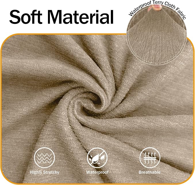 Waterproof Couch Cover, Stretch Non-Slip Sofa Slipcover with Elastic Bottom that Stays in Place - Leakproof Furniture Protector for Kids and Pets - Washable (Sofa, Island Fossi) - Image 5