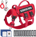 Service Dog Harness + ID Tag 50 ADA Information Cards - No Pull Dog Vest 10 PCS Removable Patches - Reflective Emotional Support Animal Vest for Large Dogs - Adjustable Breathable ESA Training Vest by Unknown