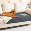 Smiry Waterproof Reversible Pet Couch Covers for Dogs | Pet Friendly, Soft Fabric, Washable Sofa Furniture Protector for Dogs Cat Kids, Checkered (30"x70", Dark Grey/Beige) by Smiry