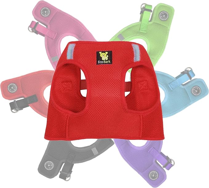 EcoBark Adjustable Step in Dog Harness, Double Padded Vest, X Large, Red | Rapid Fastener, Super Comfort Breathable Eco Friendly Recycled Mesh, No Choke Vest for Outdoor Walking, Running & Hiking - Image 9