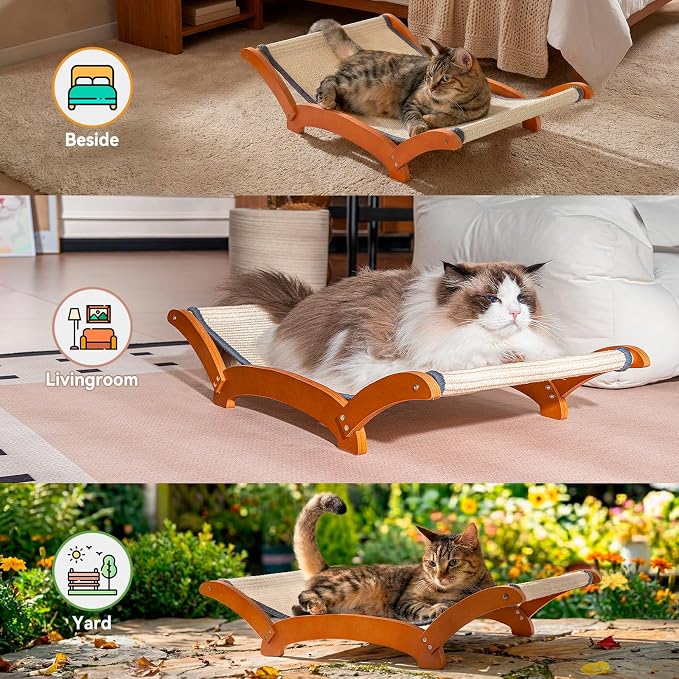 Sisal Cat Scratcher Bed for Indoor Large Cats Lounger & Sleep | Cat Supplies Pet Supplies Whole Wash Stable & Breathable Easy Assembly Indoors Outdoors, 16.9 in x 16.9 in x 9.5 in - Image 9