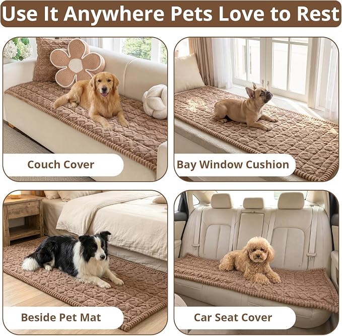 OstepDecor Couch Cover for Dogs, Washable Non Slip Sofa Cover for Pets | Soft Couch Covers for Sofa, Loveseat and Sectional, Furniture Protector Against Pet Hair & Dirt (35.4" x 82.7", Coffee) - Image 2