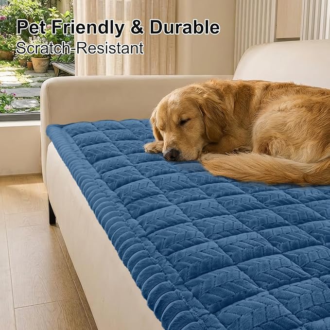 Smiry Couch Cover for Dogs, Non Slip Fuzzy Pet Sofa Covers Washable | Sofa Slipcovers for 2-3 Cushion Couch, Soft Thick Furniture Protector for Cats Dogs, Against Fur, Dirt, Scratch (35.4"x63") - Image 2
