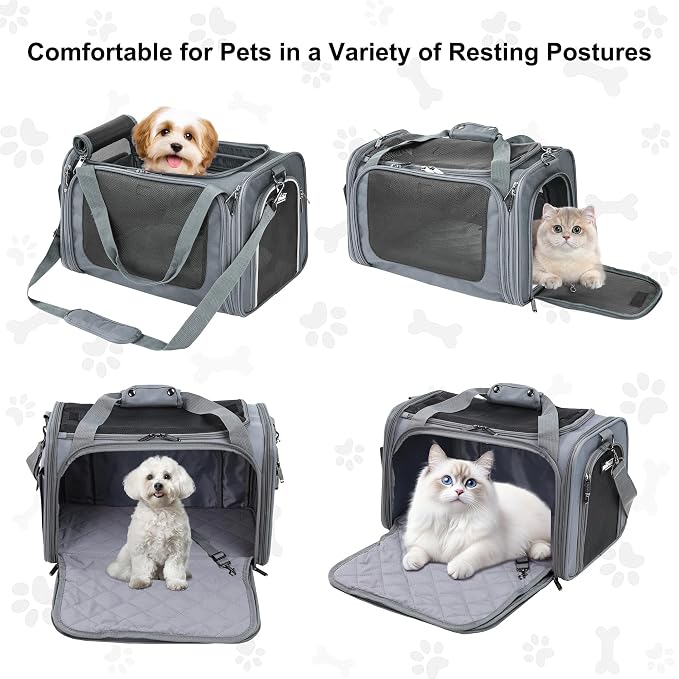 EliteField Deluxe Soft Pet Carrier for Cats and Dogs (3-Year Warranty) | Airline Approved, Waterproof Fabric, Scratch-Resistant Mesh, Expandable Mat, Built-In Leash, Suitcase Sleeve, Seat Belt Loops - Image 2