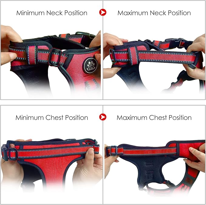 NESTROAD No Pull Dog Harness,Adjustable Oxford Dog Vest Harness with Leash,Reflective No-Choke Pet Harness with Easy Control Soft Handle for Small Dogs(Small,Red) - Image 7