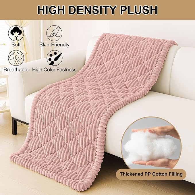 Smiry Couch Cover for Dogs Washable, Non Slip Fuzzy Pet Sofa Protector | Soft Thick Furniture Cover for Sofa, Loveseat and Sectional, Scratch & Pet Hair Resistant (Dusty Rose, 27.6" x 88") - Image 9