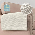 H.VERSAILTEX Plush Chenille Couch Armrest Cover 2 Packs Thick and Soft Sofa Covers Furniture Protector Cover for Pets (27.5" x 27.5", Ivory) by HVERSAILTEX