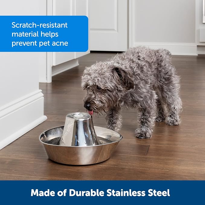 PetSafe Seaside Stainless Steel Cat & Dog Fountain, 60 Oz Water Capacity - 2 Water Filters & 1 Pump Included, Soothing Flow for Pets, Scratch-and Rust-Resistant Material - Quiet Motor (Pack of 4) - Image 5