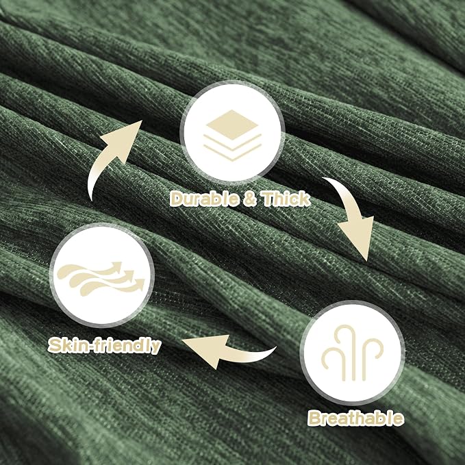 MYSKY HOME Couch Cover for Dogs, Washable Couch Covers, Non Slip Couch Sofa Cover, Couch Cover 2 Cushion Sofa Dogs Furniture Protector with Tassels Chenille Sofa Covers for Pets, 71"x118", Moss Green - Image 8