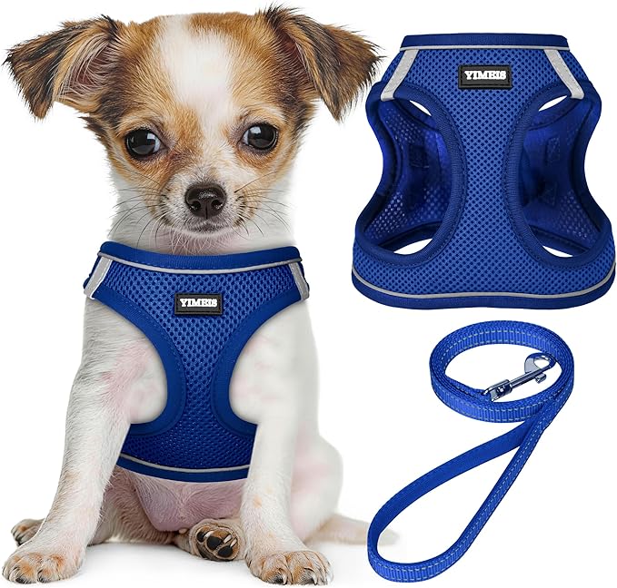 No Pull Dog Puppy Harness and Leash Set Reflective Mesh Vest X-Small by YIMEIS