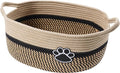 Small Woven Baskets for Organizing Rope Storage Basket with Handle Cute Cotton Nursery Gift Dog Toy Bins Organizer-Black&Beige by STOBSK