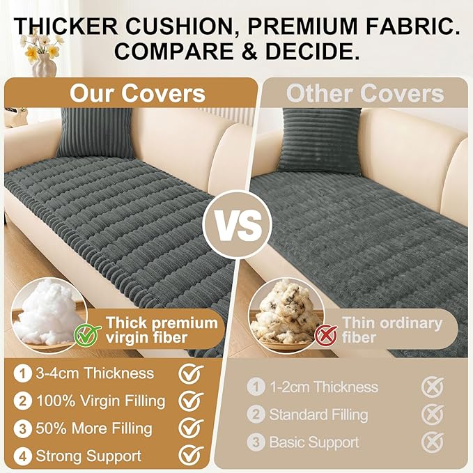 Smiry Couch Cover for Dogs, Non Slip Washable Sofa Protector for Pets | Soft Furniture Cover for Leather & Fabric Couches, Cozy Protect Against Fur, Dirt & Messes, Pet Friendly, 43"x63" - Image 4