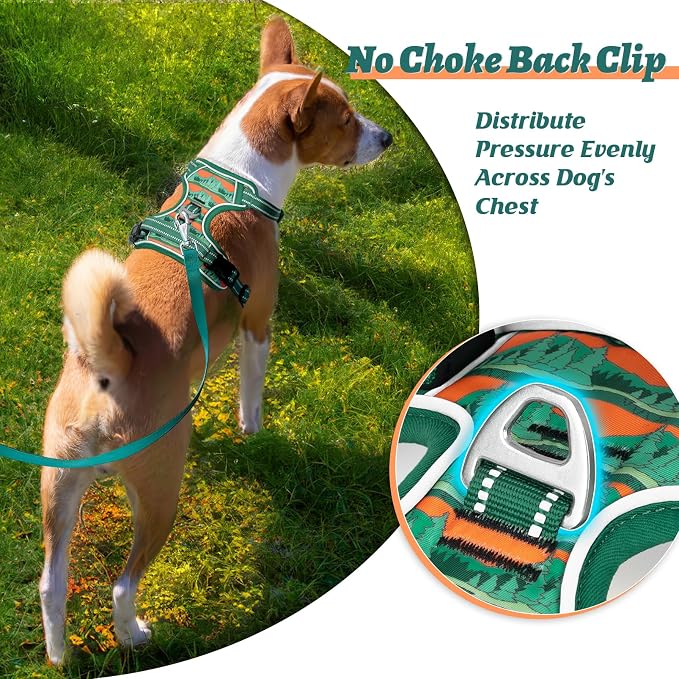 HEELE Dog Harness, No Pull Adjustable Padded Reflective Harness for Small Medium Large Dogs with Handle for Walking Training, Wilderness, S | No Choke with Control Handle, Soft Breathable Padded Pet Vest, Adjustable, Reflective Front Clip Vest for Nigh... - Image 5