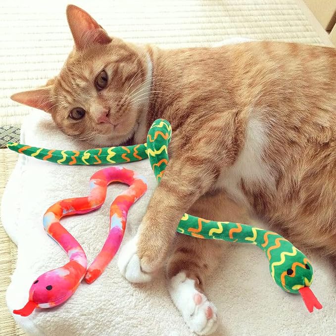 CiyvoLyeen Plush Snake Catnip Toys for Indoor Cats 3 Pack | Interactive Snake Cat Chew Kicker Toys, Boredom Relief, Soft Durable Plush with Catnip, Funny Gift for Cat Lovers & Kitten - Image 5