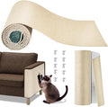 Cat Scratch Couch Furniture Protector,Trimmable Self-Adhesive Cats Claws Scratch Pads, Sisal DIY Climbing Couch Protector for Scratch Post Cat Tree Replacement Indoor(Khaki, 78.7"x15.8") by Unknown
