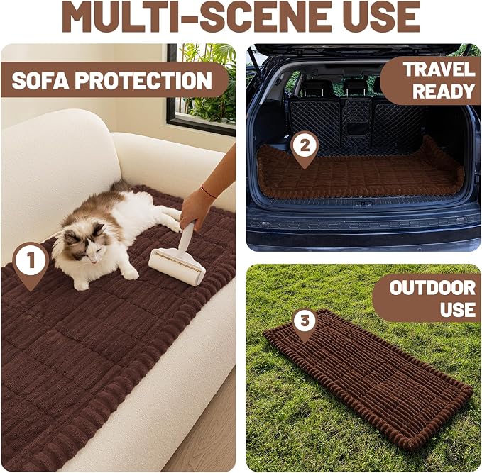 Dog Car Seat Waterproof Bed Cover Back Seat Dark Brown 23.6”x51” | Nonslip Soft Comfortabl Pet Bed Mat Car Blanket for Travel Backseat Extender Seat Covers Dog Bed for Cars Trucks and SUVs - Image 7