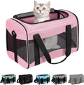 Cat Carrying Case - Pet Carrier Airline Approved, Protable and Breathable Pet Travel Carrier Removable Fleece Pad, Collapsible Cat Carrier Dog Carrier for Medium Cats Small Cats Dogs (Small, Pink) by home