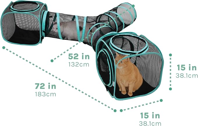 Kitty City Outdoor Catio Furniture and Play Kits for Cats, Three Way Tunnel - Image 4