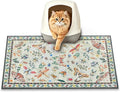 Cat Litter Mat, 24" x 16" Litter Mat, Traps 100% Litter, Non-Slip Litter Box Trapping Mat, Cute Decor Mat, Easy Clean for Scatter Control, Waterproof Urine Protection by PPETDogSupplies
