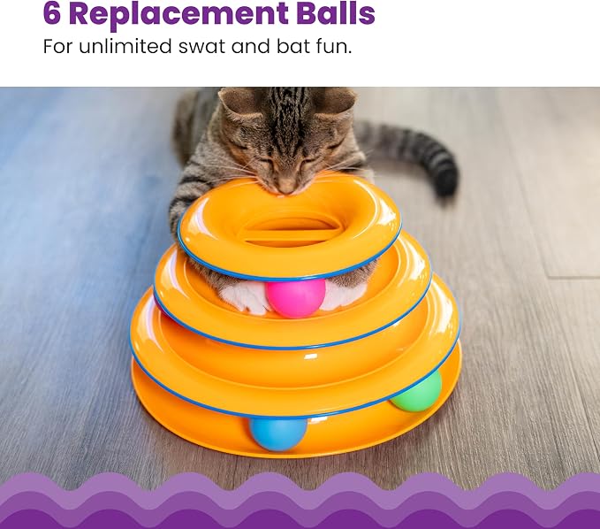 Catstages Replacement Balls for Cat Track Toys, Multicolored, 1.6", 6-Pack | Lightweight Cat Toy Balls, Compatible with Tower of Tracks and Most Catstages Cat Track Toys - Image 2