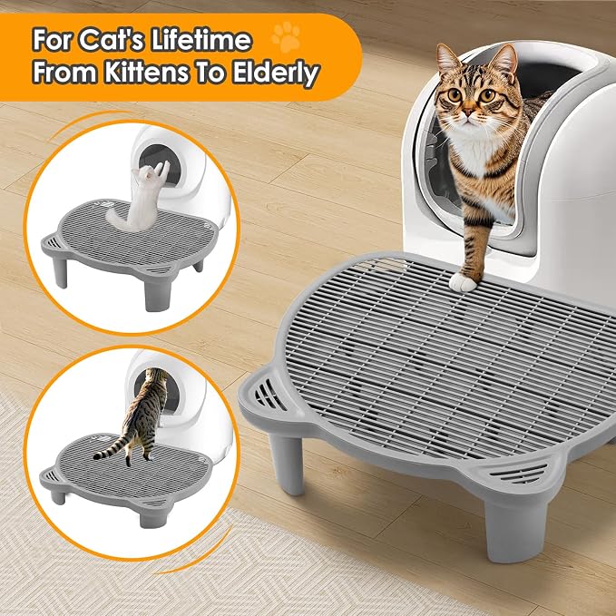 Litter Catching Step for Cat Litter Box, Litter Trap Stool for Automatic Litter Box Self Cleaning, Litter Collection Stairs, Litter Catcher Ramp for Old Geriatric Senior Cat or Kitten - Image 6